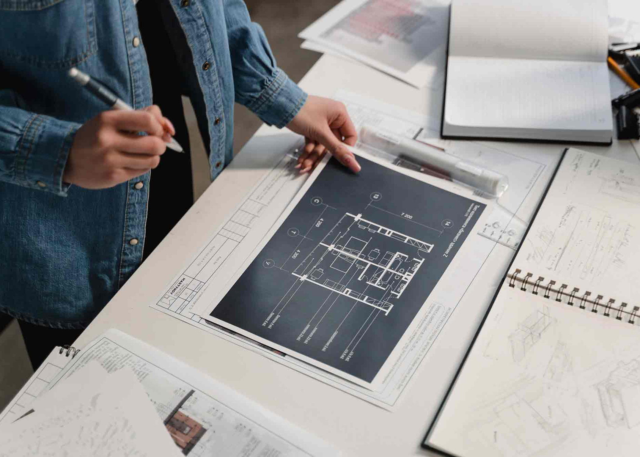 Area planning Interior design blueprint drawing
