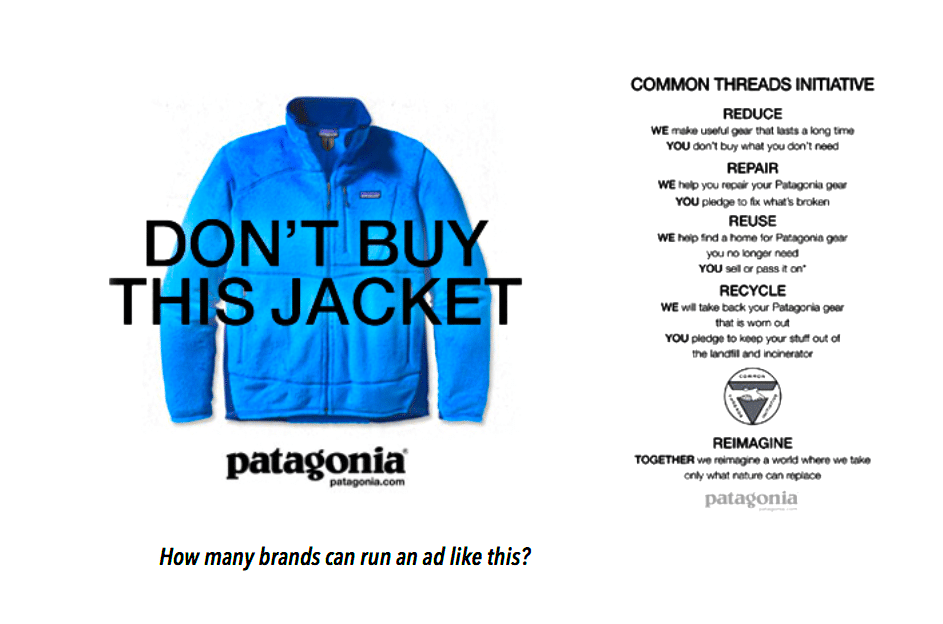 Patagonia Campaign "Don't Buy this Jacket"